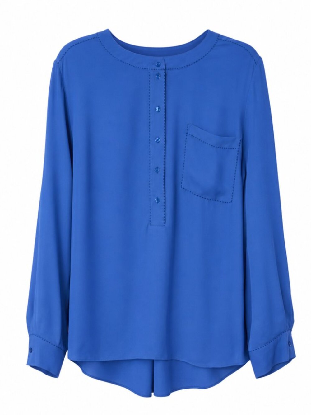 Lane Bryant Vibrant Blue Relaxed Fit Plus Size Long Sleeve Blouse 18/20